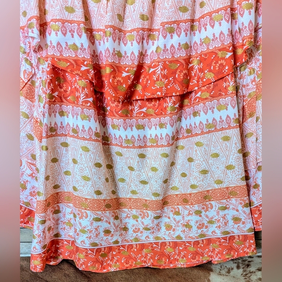 New Cato Paris Spring Tiger Lily Ruffled Blouse With Flared Sleeves - Picture 15 of 15